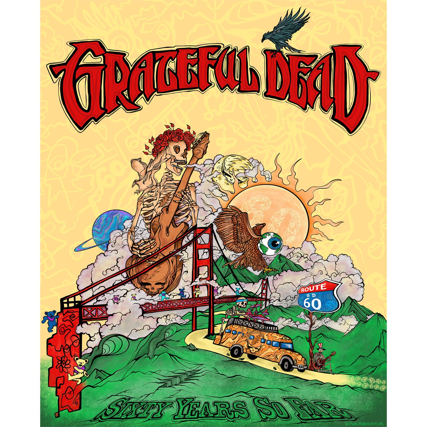 60 Years So Far Foil Poster – Grateful Dead