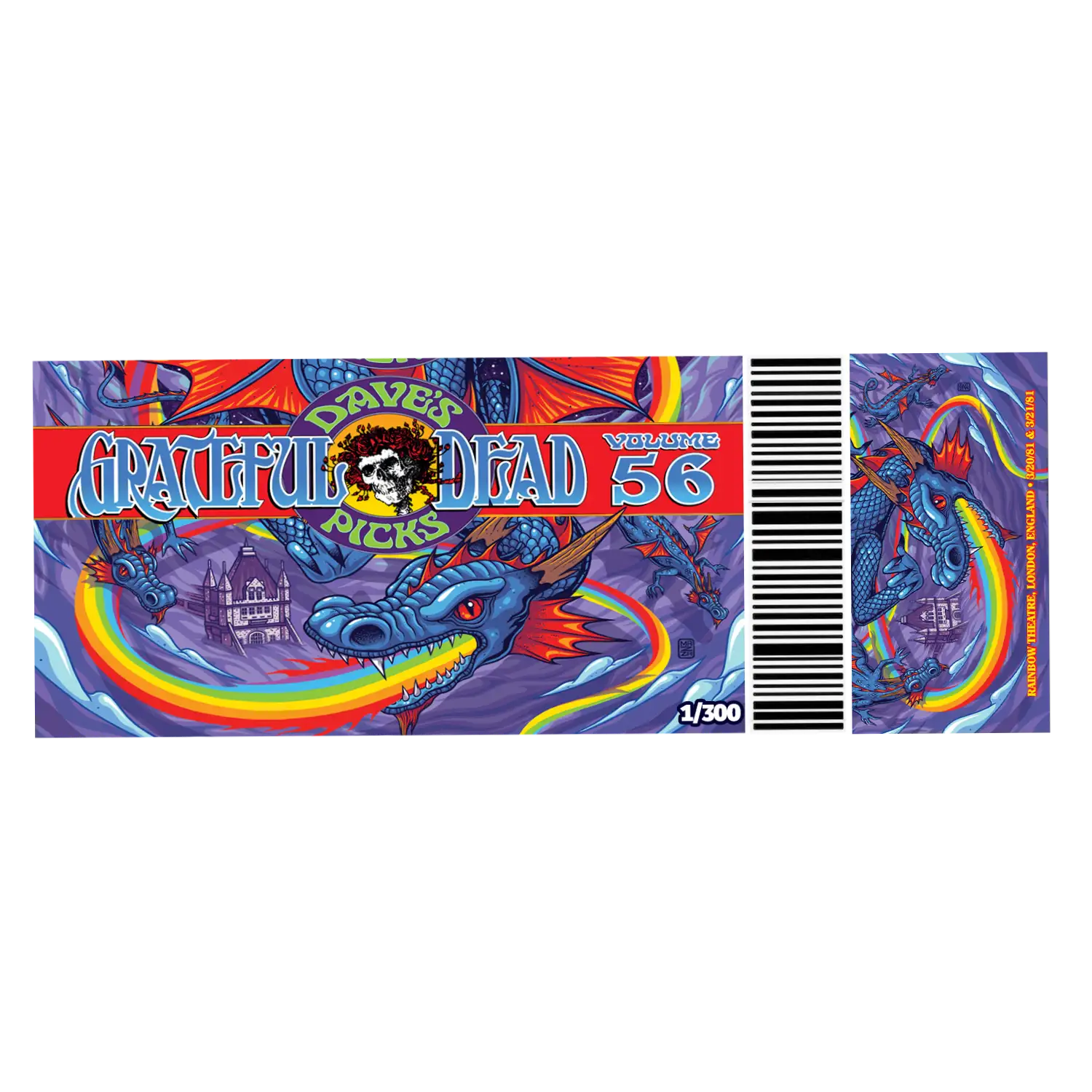 Dave's Picks Vol. 56 Limited Edition Ticket Magnet – Grateful Dead