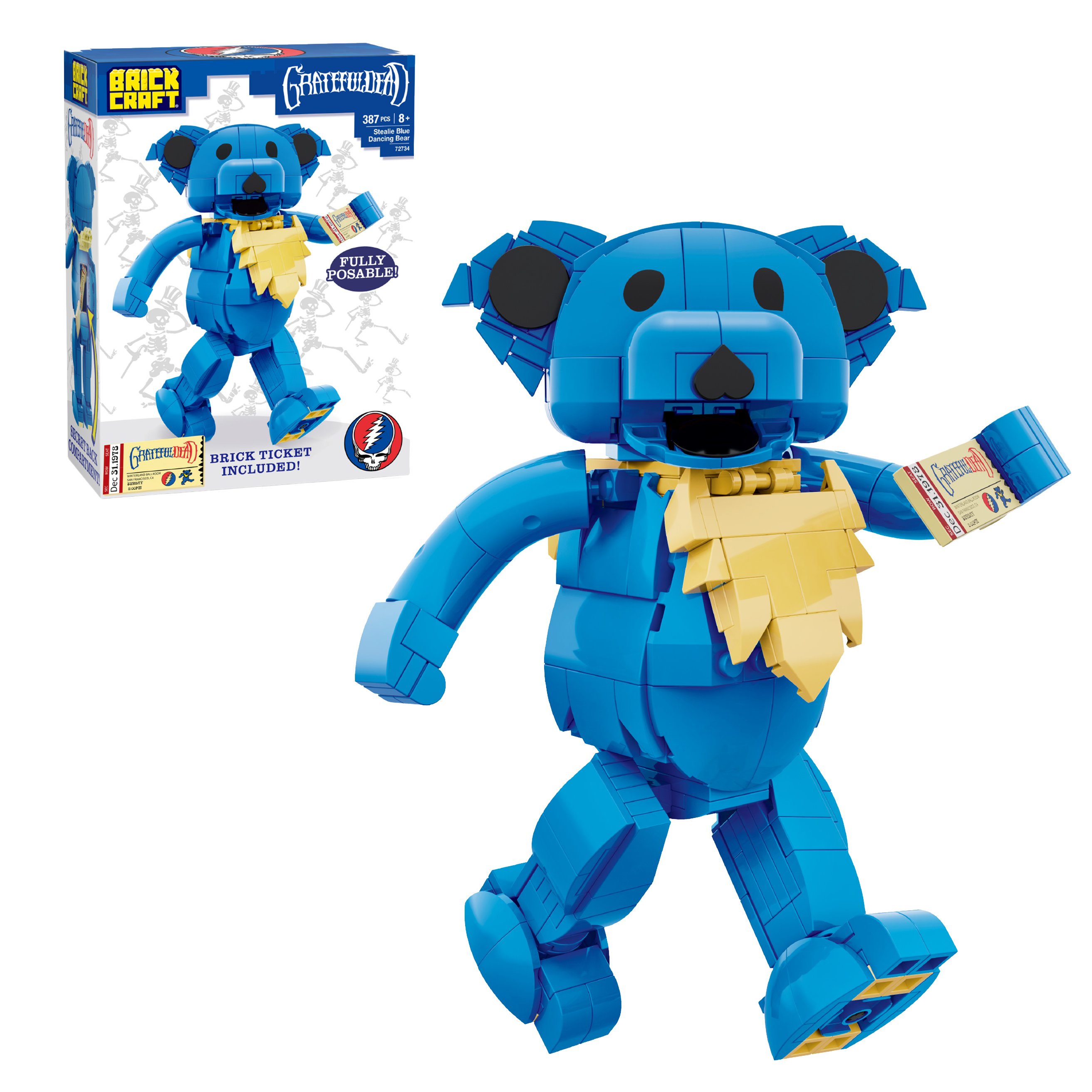 Brickcraft Stealie Blue Dancing Bear – Grateful Dead