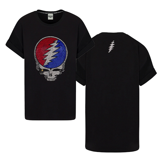 Meghan Fabulous Grateful Dead Rhinestone Stealie Relaxed T-Shirt