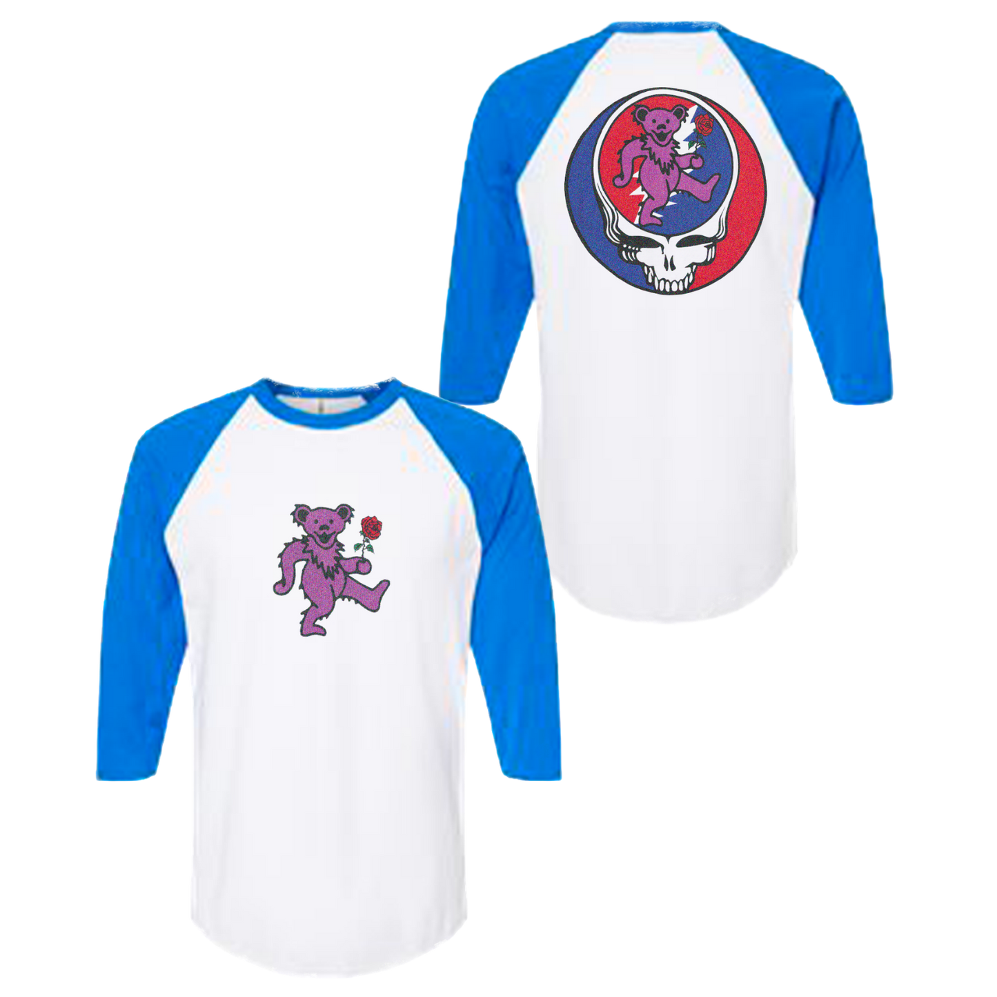 Purple Bear with Rose Baseball Tee