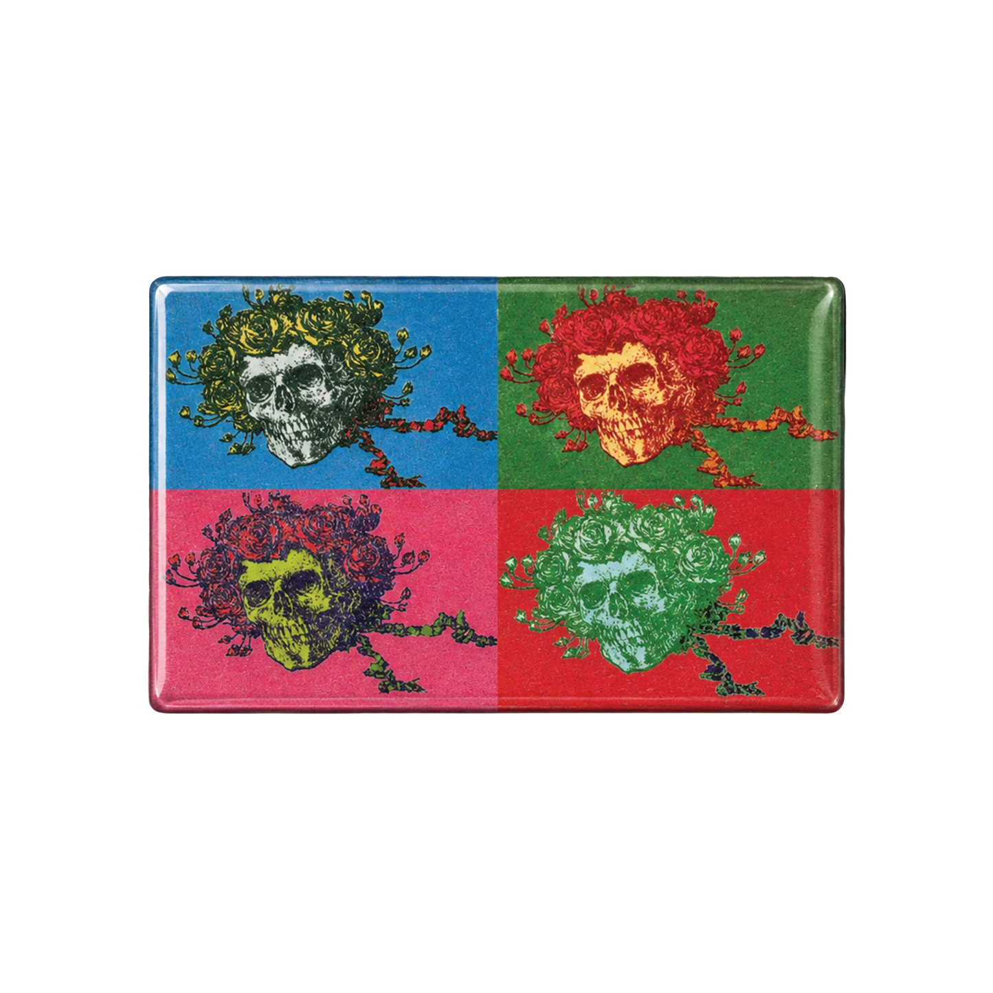 Skull & Roses Pop Art Magnet