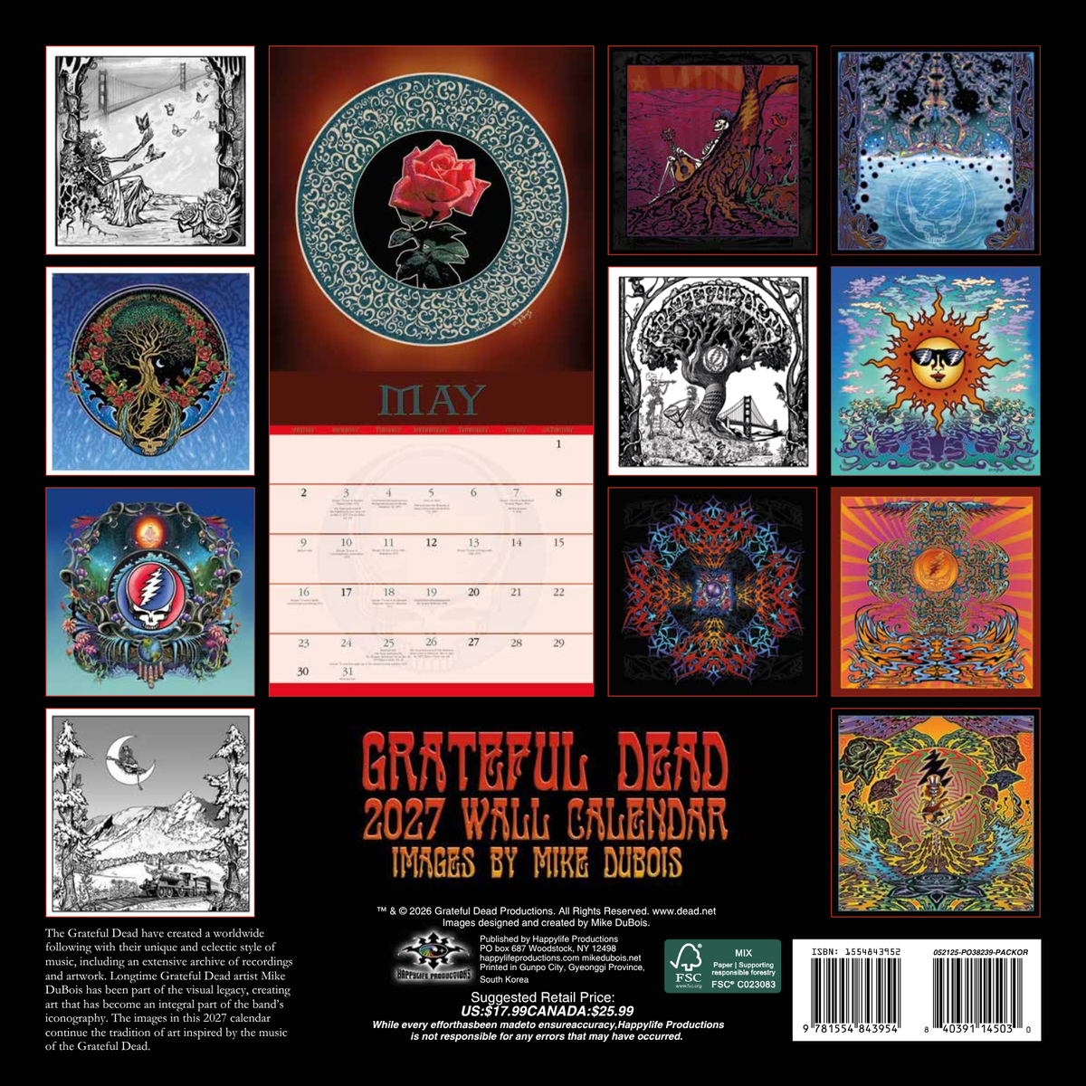 2027 Grateful Dead Wall Calendar