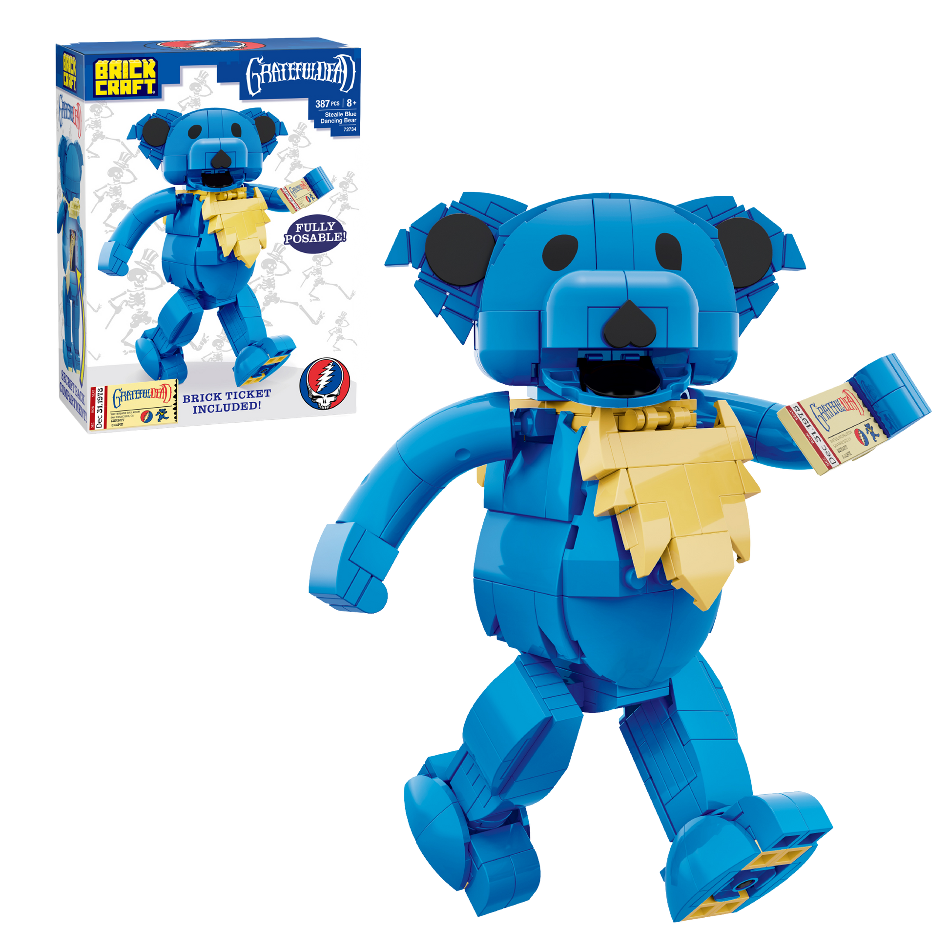 Brickcraft Stealie Blue Dancing Bear – Grateful Dead