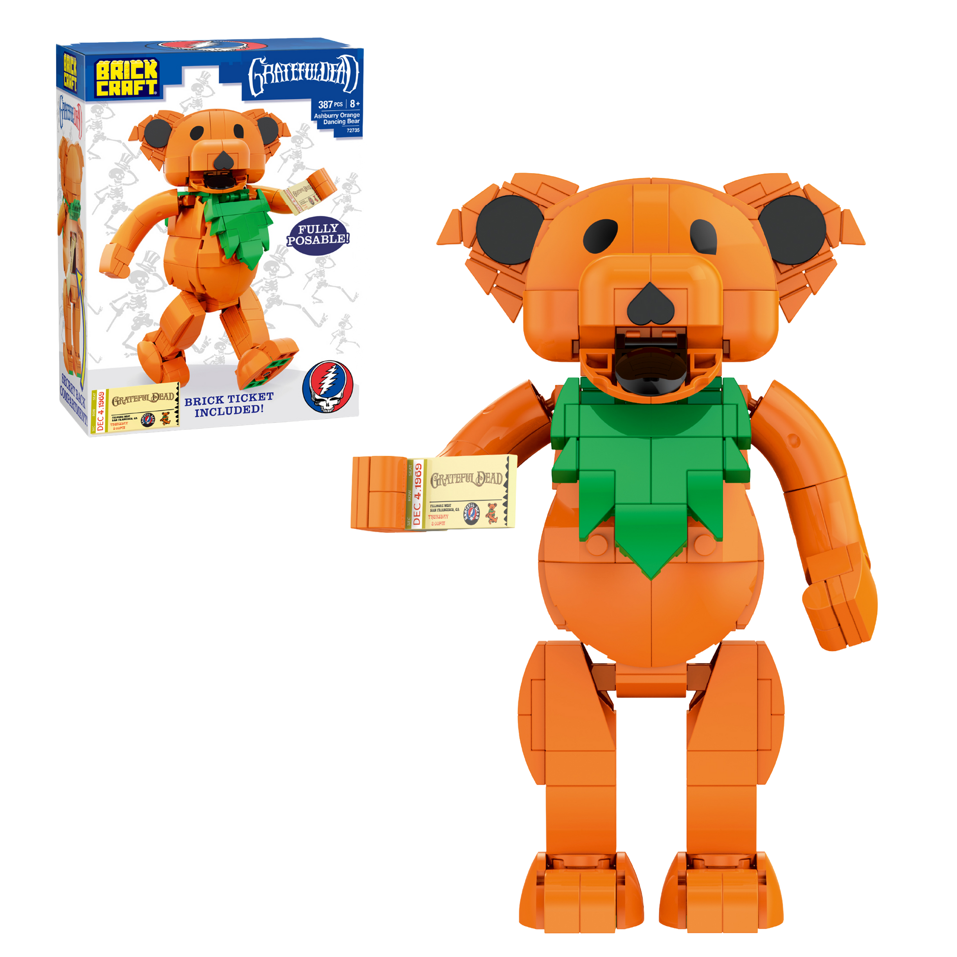 Brickcraft Ashbury Orange Dancing Bear – Grateful Dead