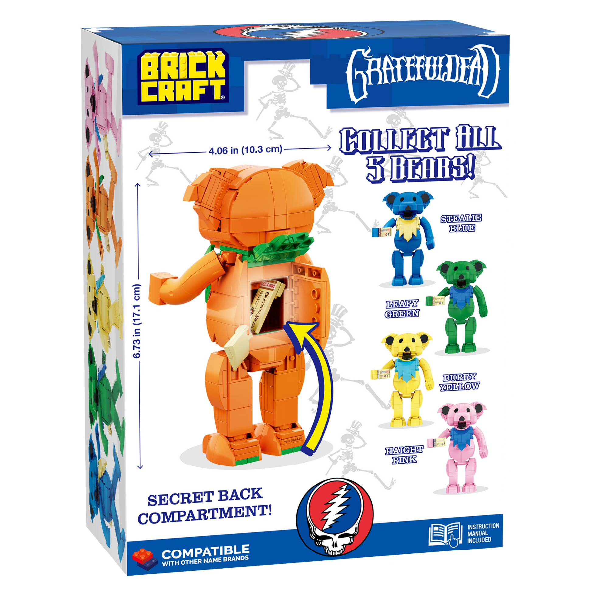 Brickcraft Ashbury Orange Dancing Bear – Grateful Dead