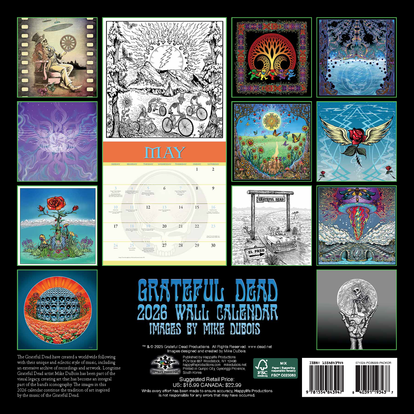 2026 Grateful Dead Wall Calendar