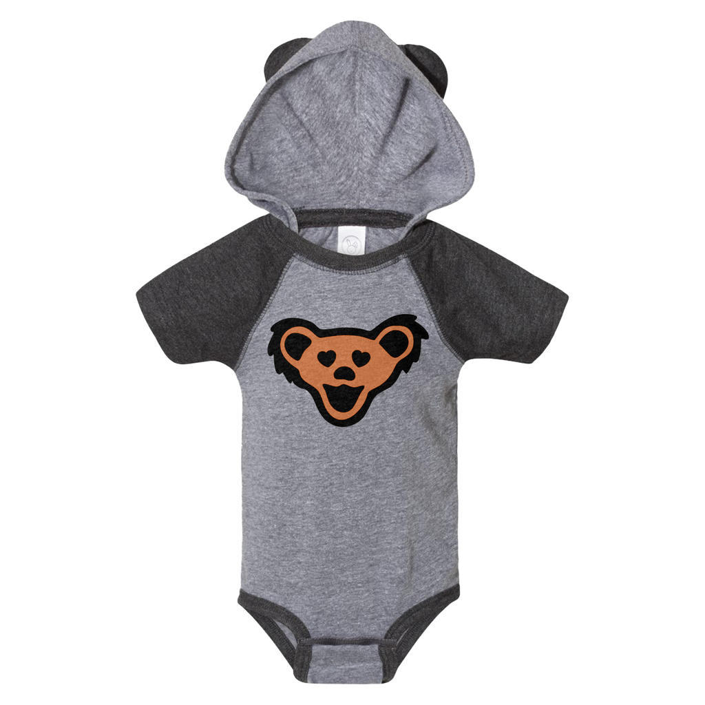 Granite Heather Bear Ear Baby Onesie