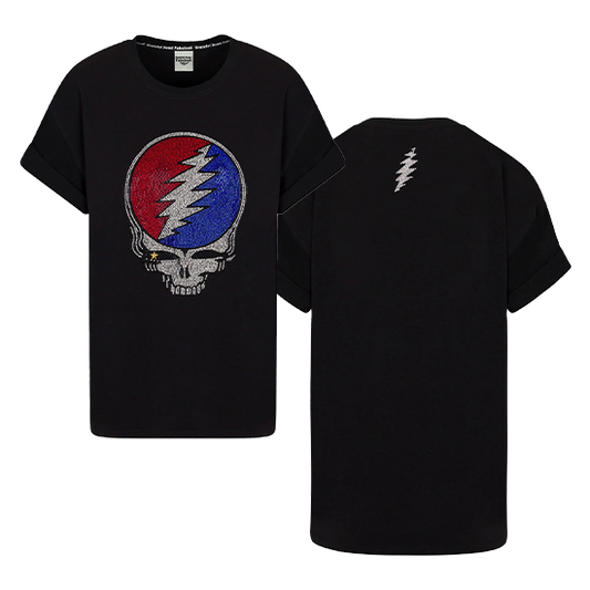 Meghan Fabulous Grateful Dead Rhinestone Stealie Relaxed T-Shirt
