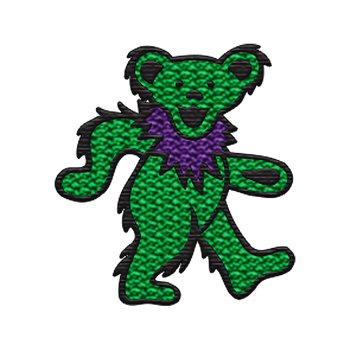 Dancing Bear Chenille Patch (Green)