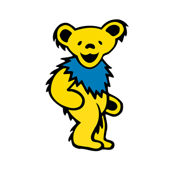 Yellow Dancing Bear Sticker