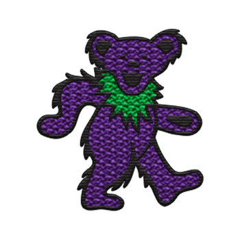 Dancing Bear Chenille Patch (Purple)