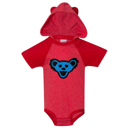 Red Bear Ear Baby Onesie