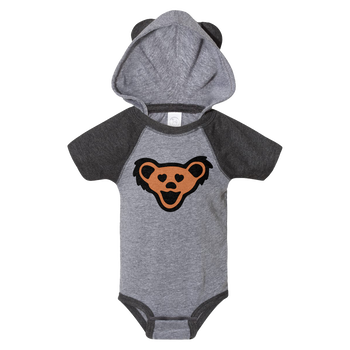 Granite Heather Bear Ear Baby Onesie