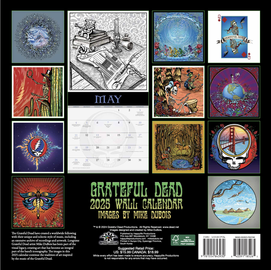 2025 Grateful Dead Wall Calendar