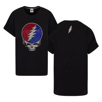 Meghan Fabulous Grateful Dead Rhinestone Stealie Relaxed T-Shirt