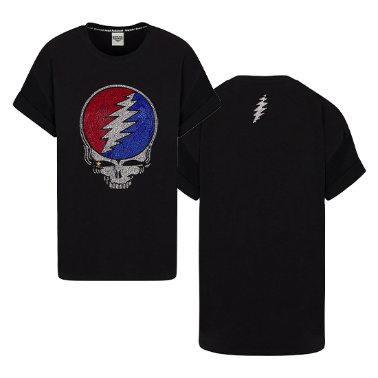 Meghan Fabulous Grateful Dead Rhinestone Stealie Relaxed T-Shirt