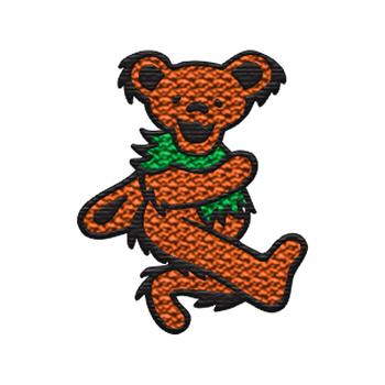 Dancing Bear Chenille Patch (Orange)