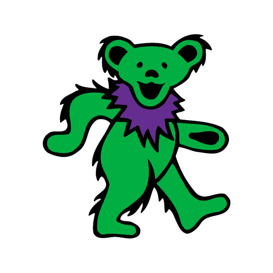 Green Dancing Bear Sticker