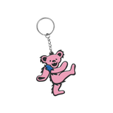 Dancing Bear Pink Rubber Keyring