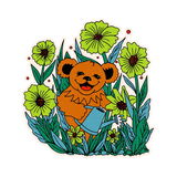 Dancing Garden Bear Glitter Sticker