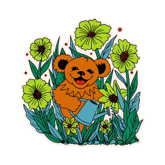 Dancing Garden Bear Glitter Sticker Dancing Garden Bear Glitter Sticker