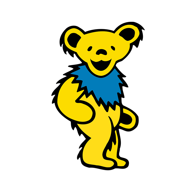 Dance bear com. Grateful Dead мишка. Медведь танцует. Стикер Танцующий медведь. Желтый медведь.